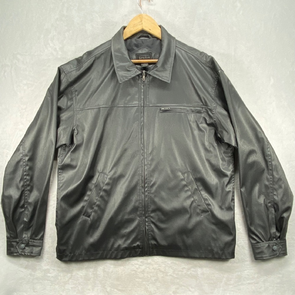 Whispering Smith Jacket Full Zip Lightweight metallic Coat‎ Gray Mens L